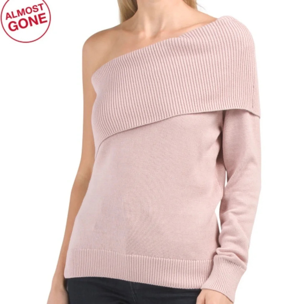525 AMERICA Cotton One Shoulder Sweater